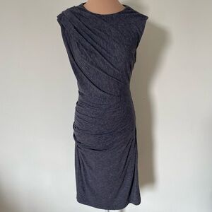T ALEXANDER WANG Ruched Gathered Stretch Body-Con Jersey Gray Heather Dress M